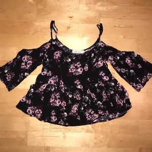 Open Shoulder Floral Top